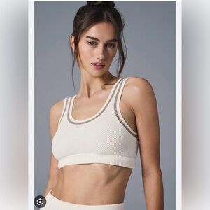 ALO Yoga Tennis Club Sweater Knit Bra - Ivory
